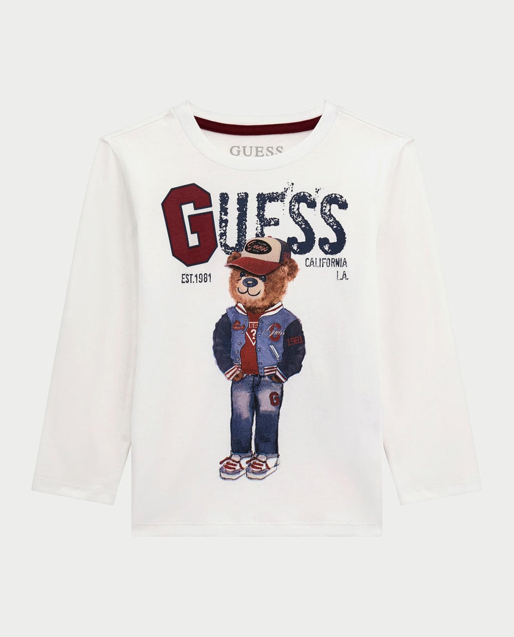 Guess T-shirt Maniche Lunghe Bianca Bambini