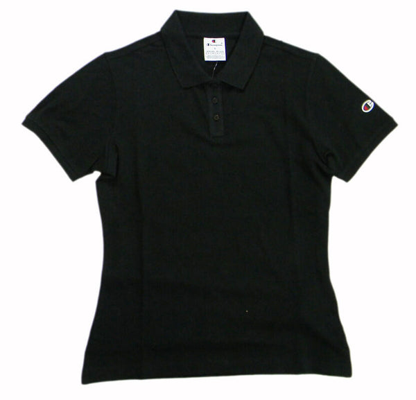 Polo légère en coton Champion noire pour femme