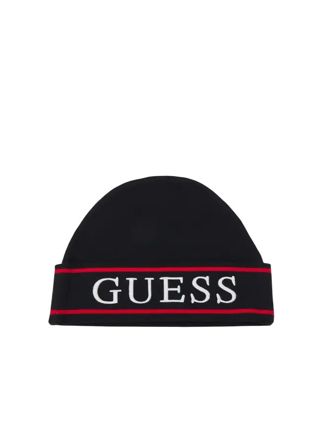 Guess Chapeau Noir Broderie Rouge Enfant