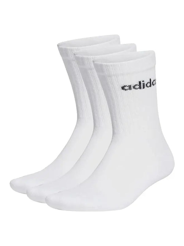 Adidas Linear Crew Cushioned Socks 3Pk Calzini Bianchi Unisex