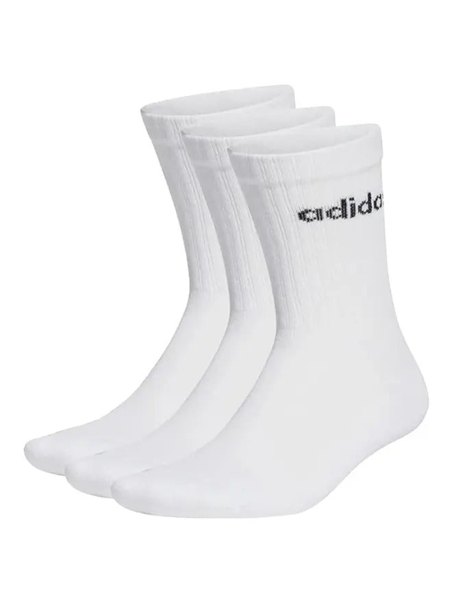 Adidas Linear Crew Cushioned Socks 3Pk Chaussettes Blanches Unisexe