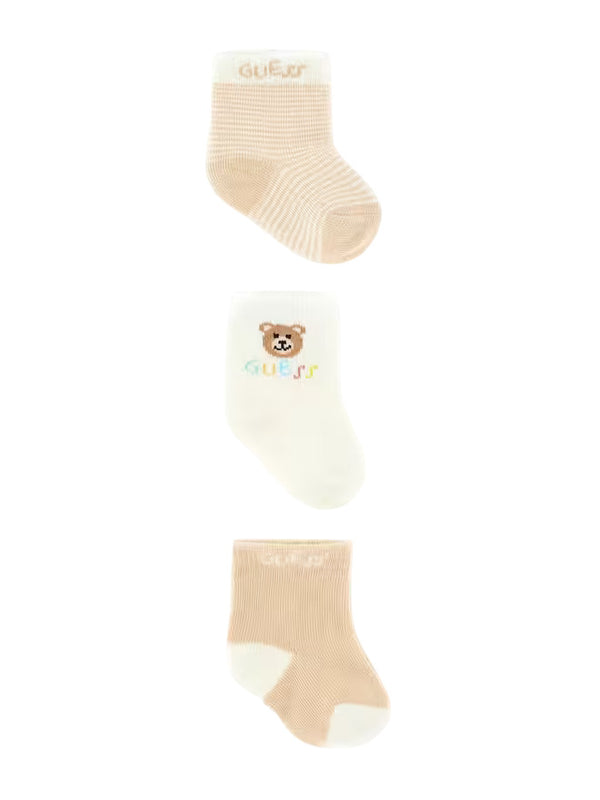 Guess Pacco Da 3 Paia Di Calzini Beige Bianchi Bambini