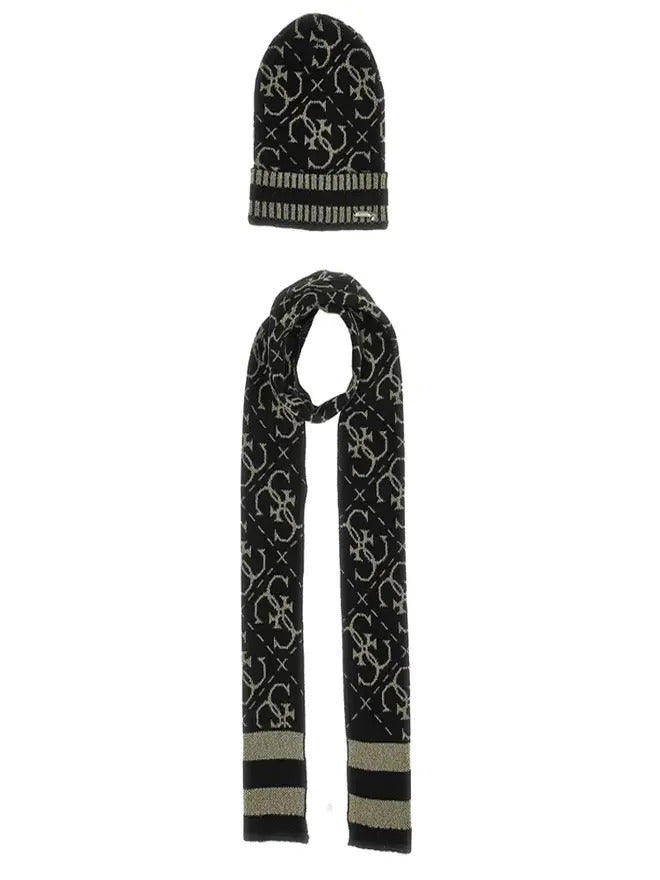 Guess Kids Ensemble 2 pièces bonnet et écharpe noir or enfants