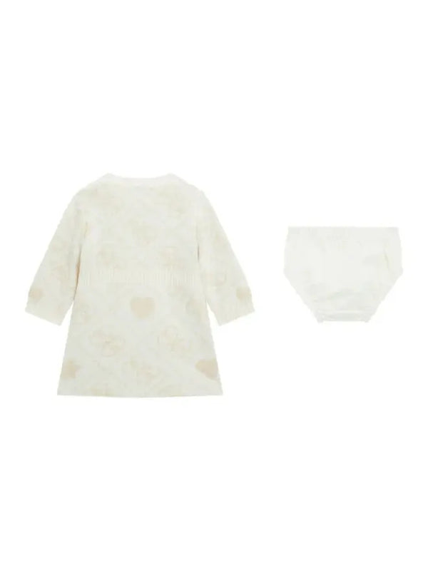 Guess Ensemble 2 pièces Robe et culotte blanches à logo doré pour bébé fille