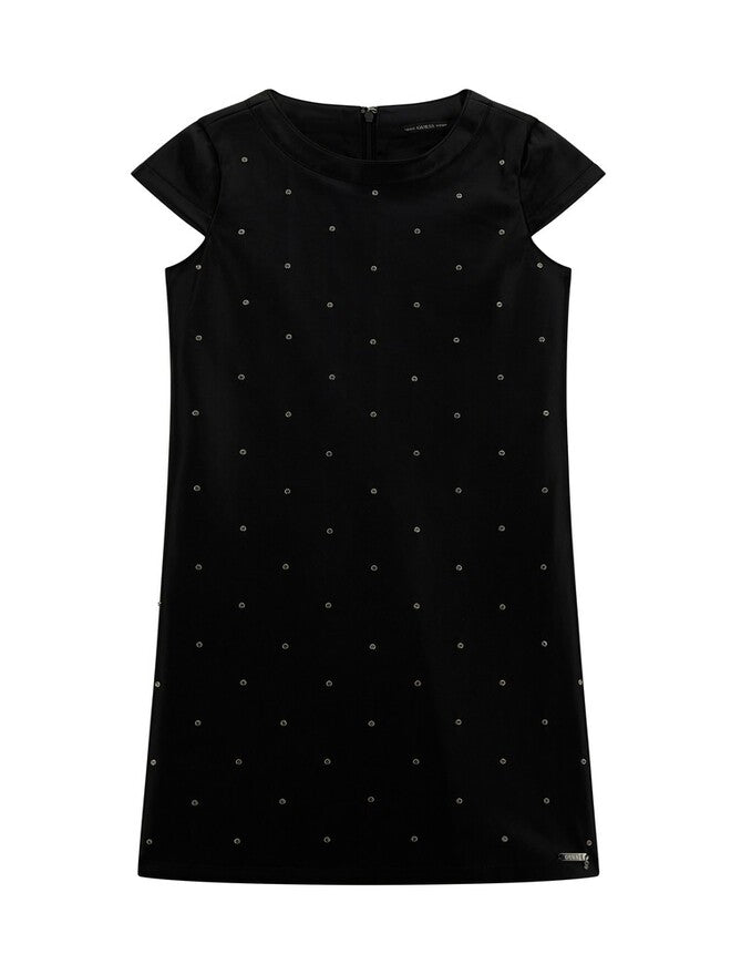 Guess Vestito In Ecopelle Nero Bambine Ragazze