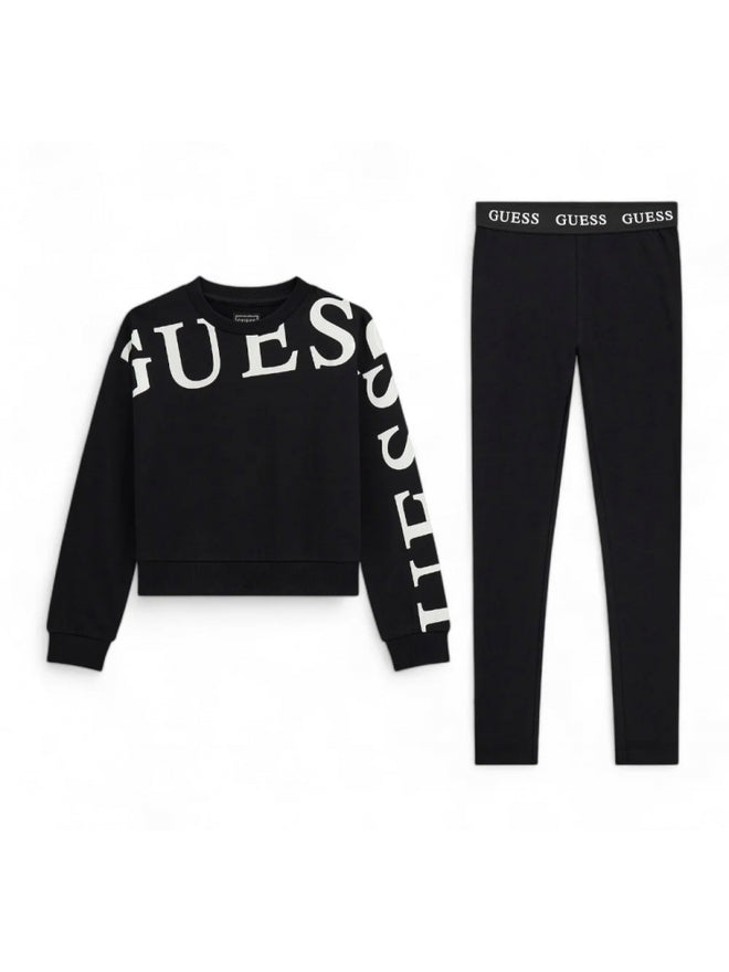 Ensemble Guess Sweat-shirt Legging Noir Blanc Filles