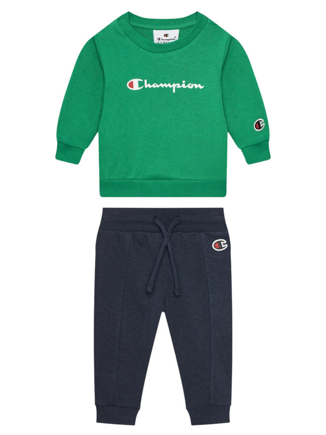 Ensemble survêtement Champion col montant bleu vert enfant