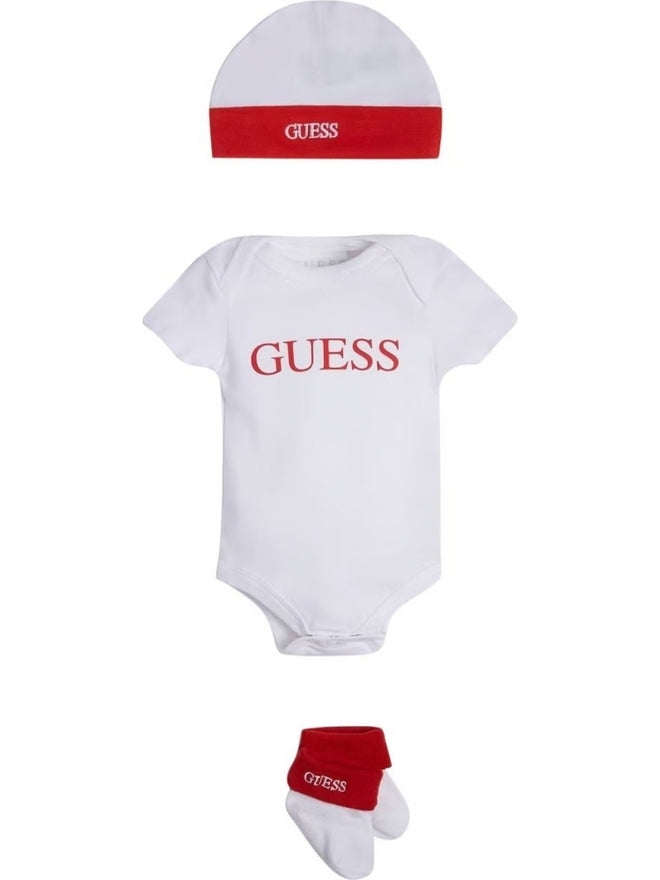 Ensemble Bébé Guess 3 Blanc Rouge Bébé