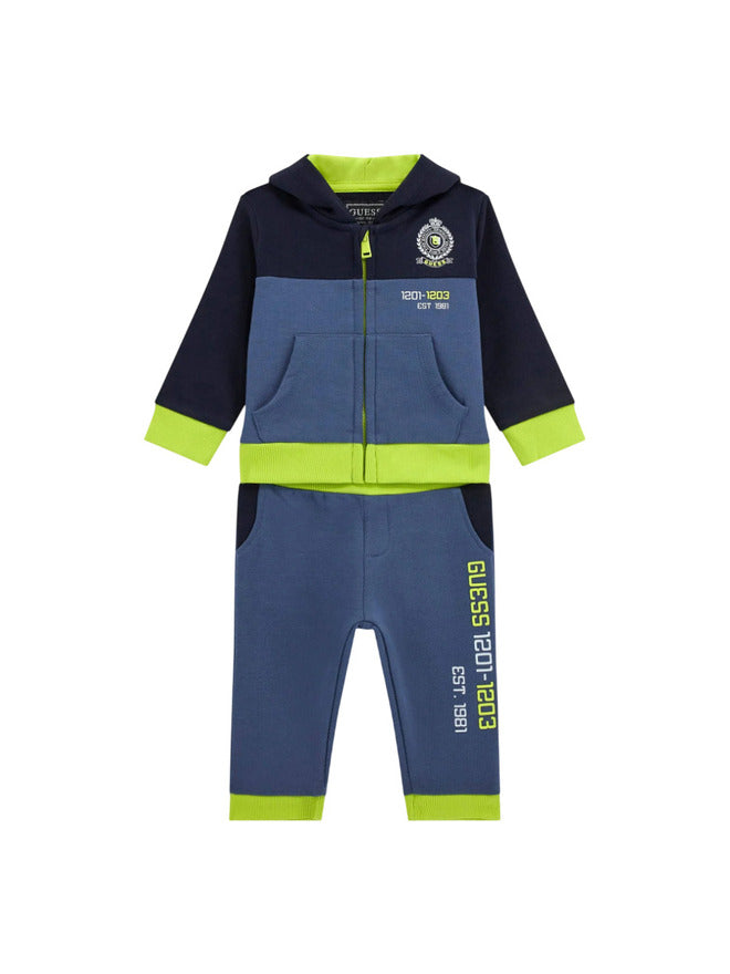 Guess Baby Ensemble 3 pièces salopette bleu vert bébé