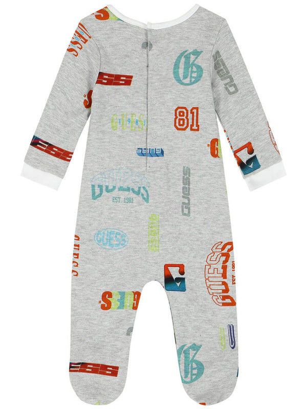 Guess Baby Tuta Grigia Con Stampe Bambino