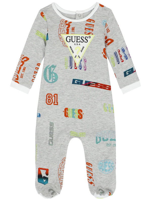 Guess Baby Tuta Grigia Con Stampe Bambino