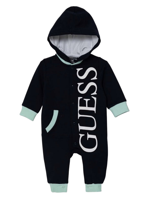 Guess Baby Tutina Con Cappuccio Neonato Blu Verde Bambini