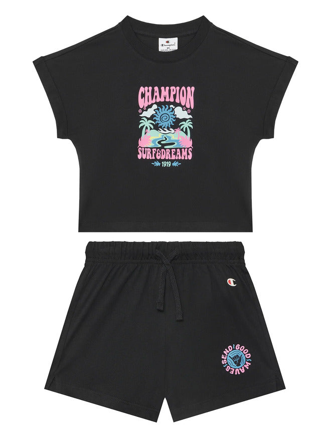 Champion Graphic Completo Nero Bambina