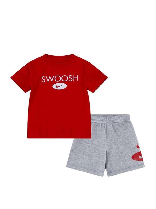 Nike Swoosh Completo 2 Pezzi Rosso Grigio Bambino