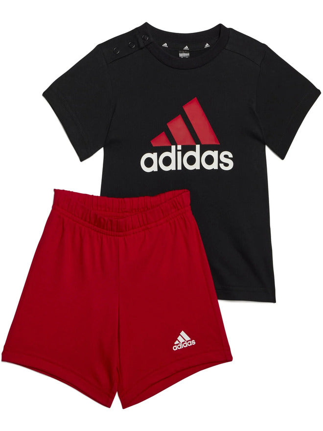 Adidas Small Logo Jr Completo 2 Pezzi Rosso Nero Bambino