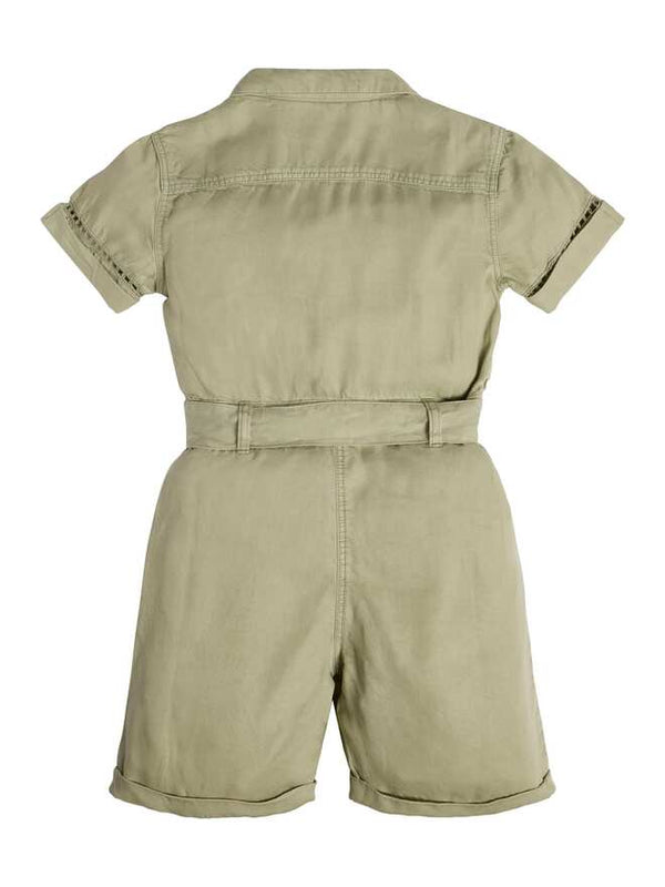 Guess Baby Vestito Con Citura Verde Bambina