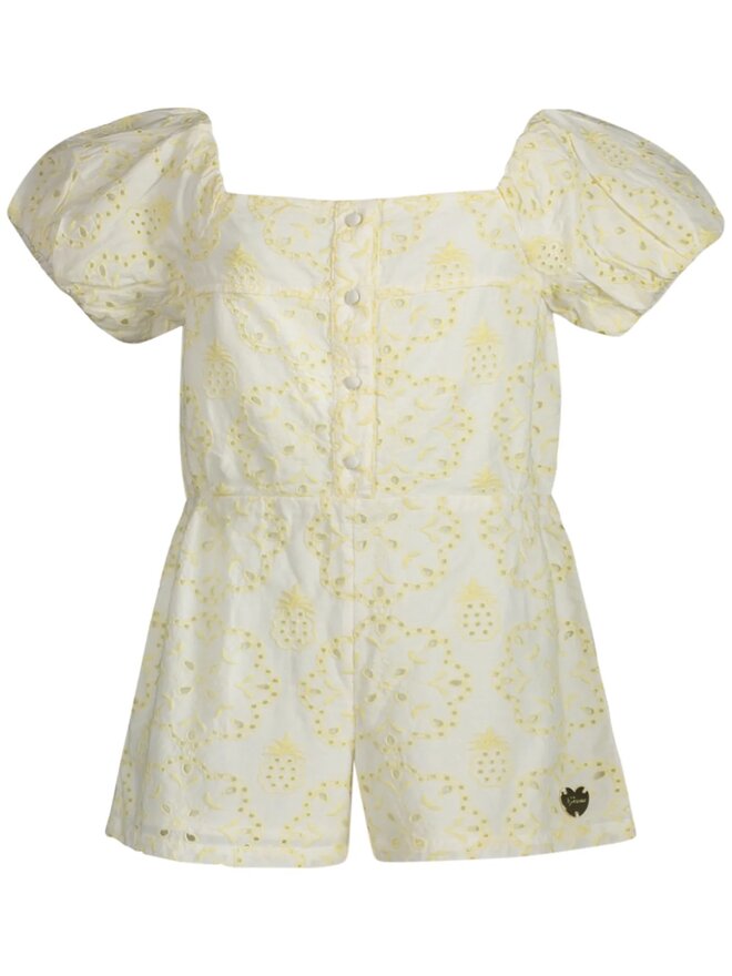 Guess Baby Robe Blanche Jaune Bébé Fille