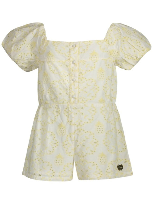 Guess Baby Vestito Bianco Giallo Bambina