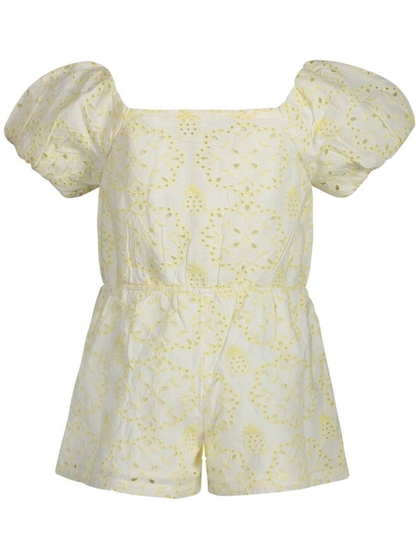 Guess Baby Vestito Bianco Giallo Bambina