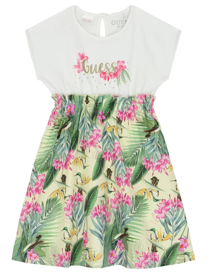 Guess Vestito Con Stampa Floreale Multicolore Bambina