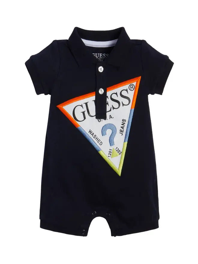 Guess Baby Bodi Blu Con Stampa Bambino