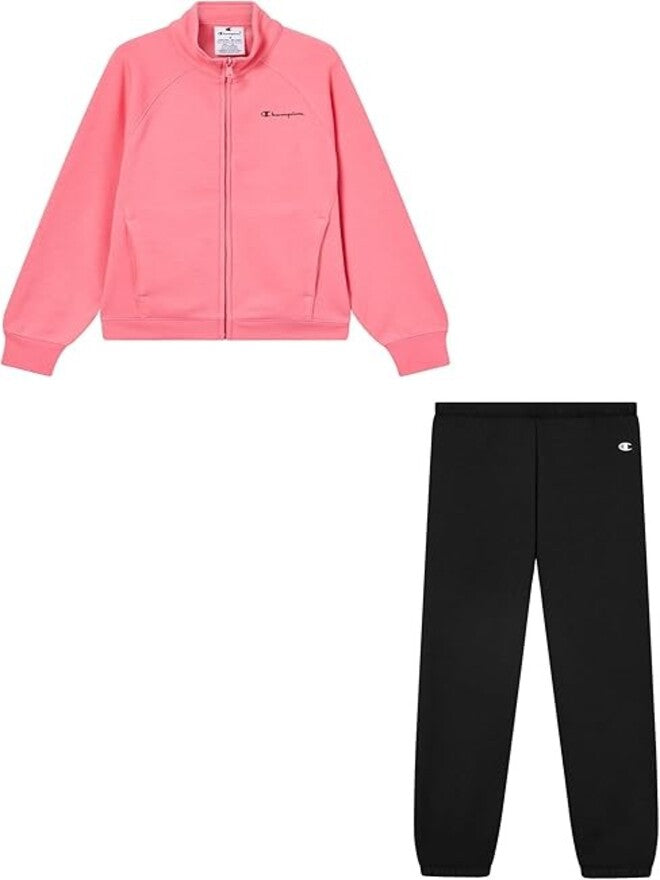 Champion Completo Tuta Full Zip Rosa Nero Bambina