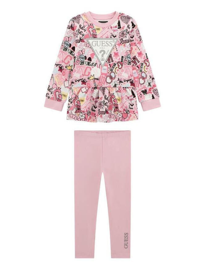 Guess Infant Completo 2 Pezzi Rosa Bambina