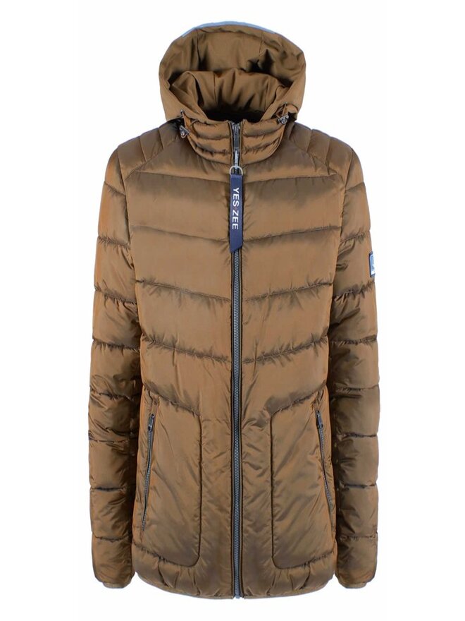 Yes Zee Blouson à Capuche Marron Homme