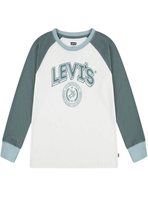 Levi's Kid Sweat-shirt Col Rond Vert Blanc Enfants Garçons