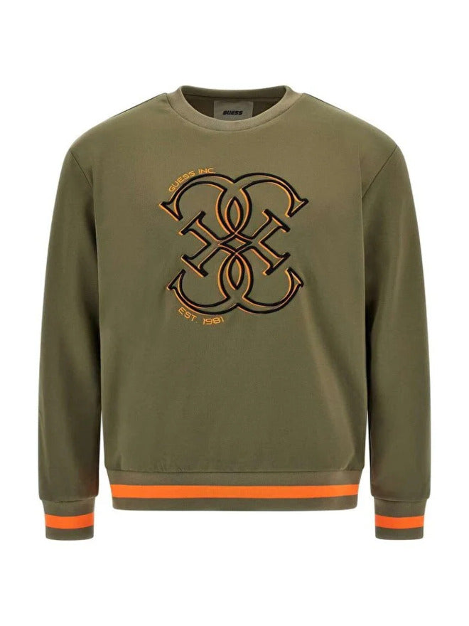 Guess Sweat-shirt col rond vert militaire enfant