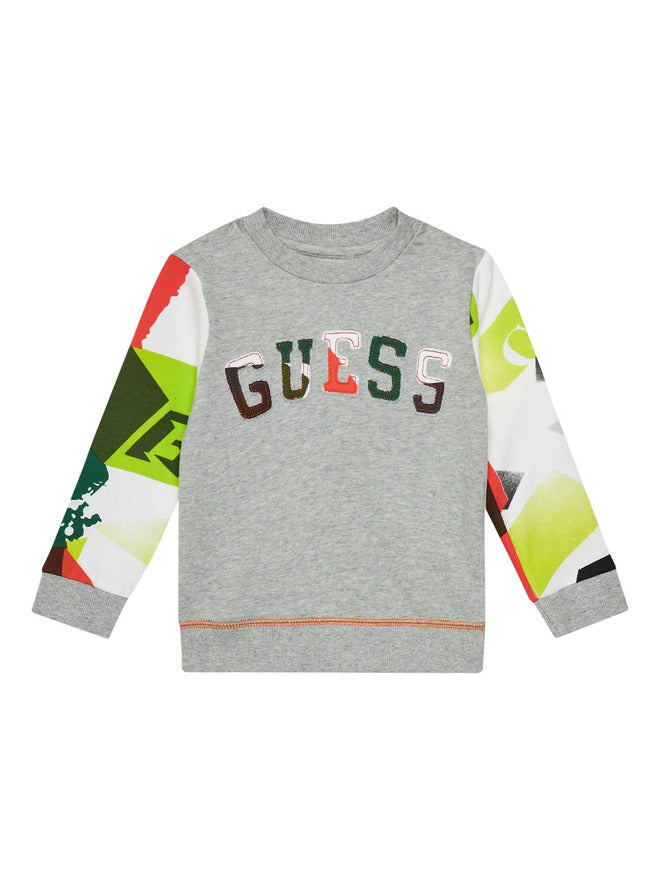 Guess Sweat-shirt Col Rond Bleu Enfants Garçons