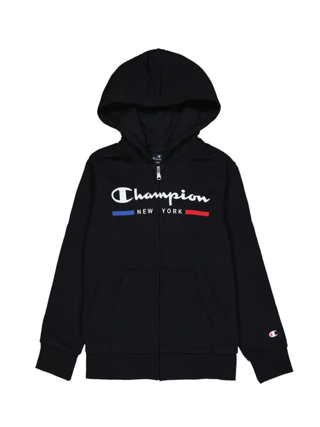 Champion Legacy Sweat-shirt à Capuche Zippé Noir Enfant