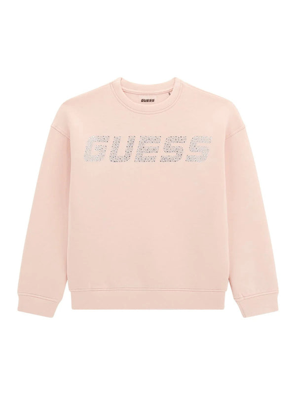 Guess Felpa Giroccollo Rosa Bambine Ragazze