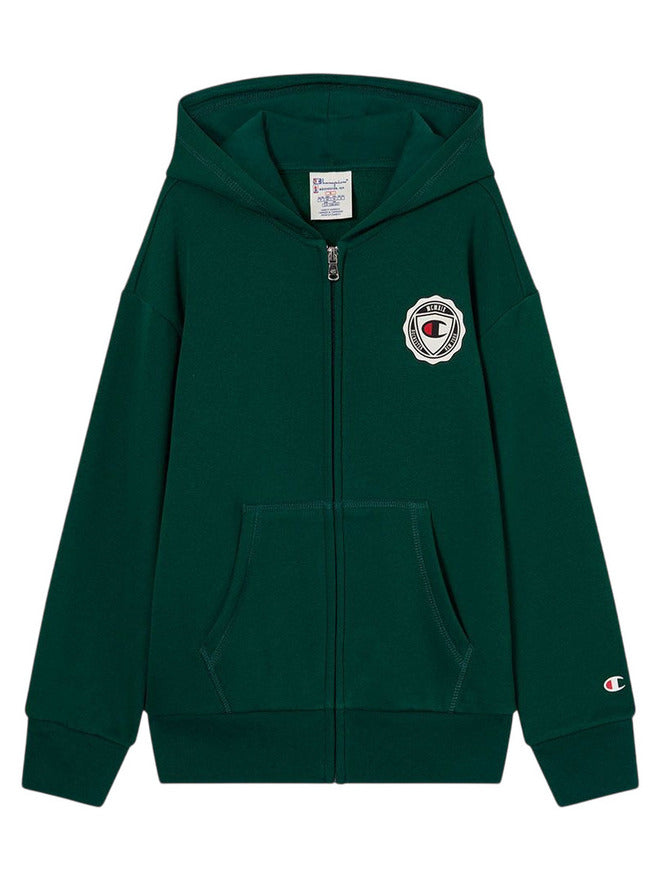 Champion Graphic Felpa Chiusura Zip Verde Bambini Ragazzi