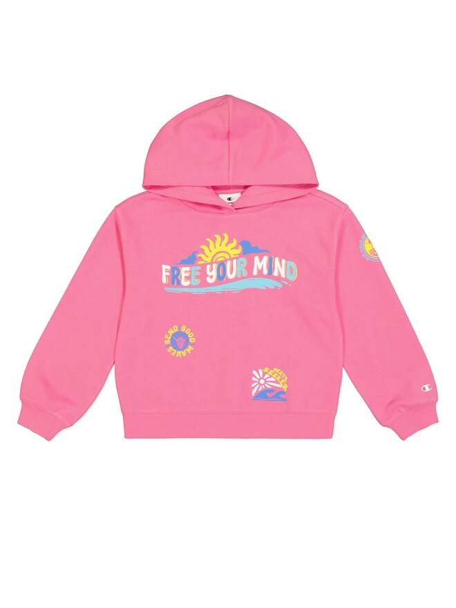 Sweat à capuche Champion Legacy rose pour fille