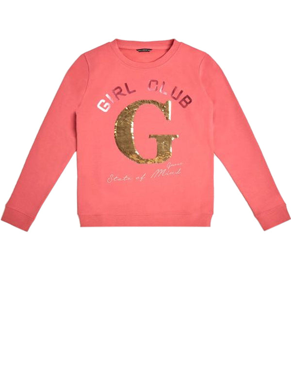 Guess Kids Sweat-shirt col rond rose fille