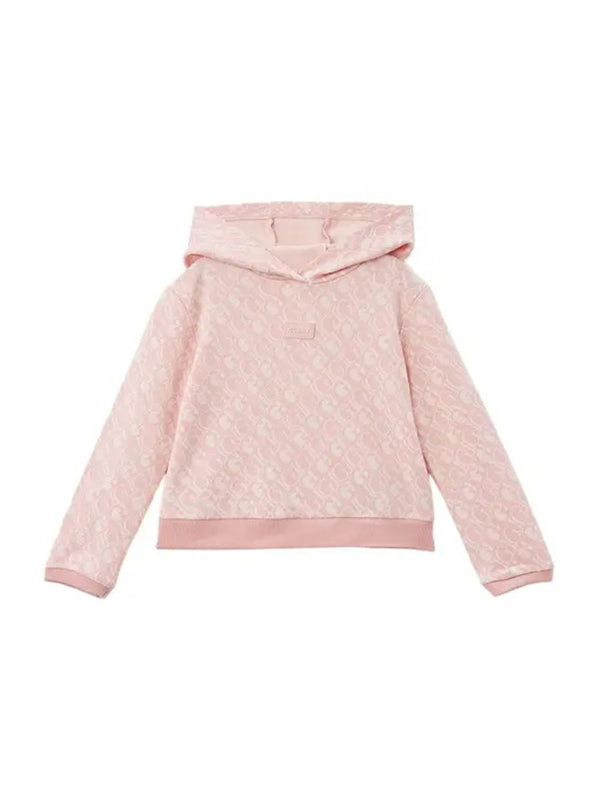 Guess Kids Sweat à Capuche Rose Blanc Fille