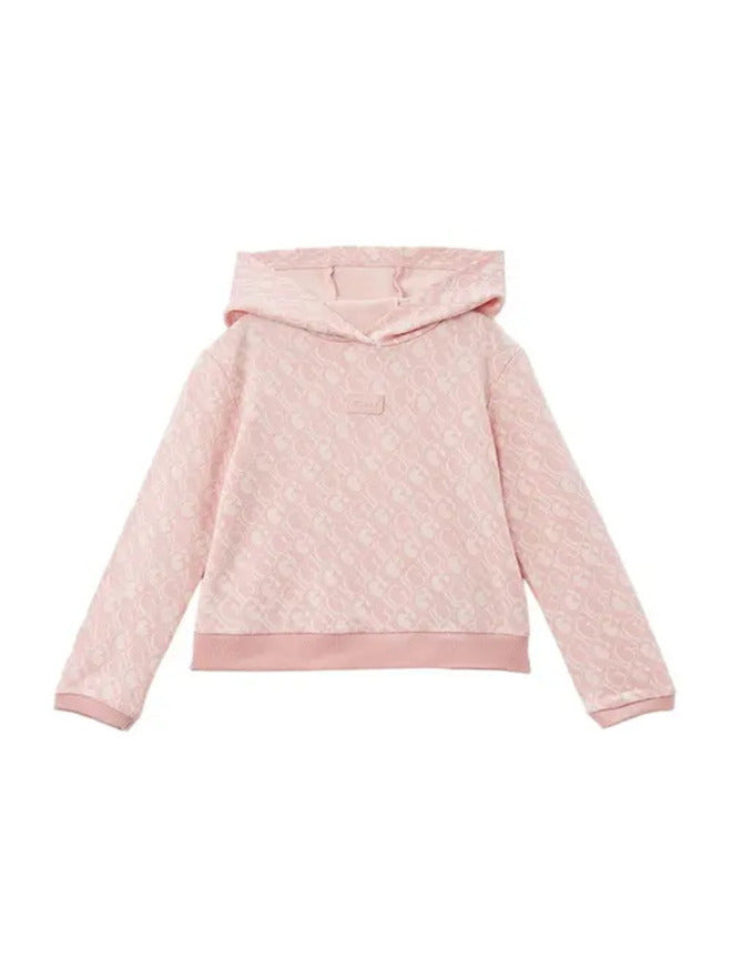 Guess Kids Sweat à Capuche Rose Blanc Fille