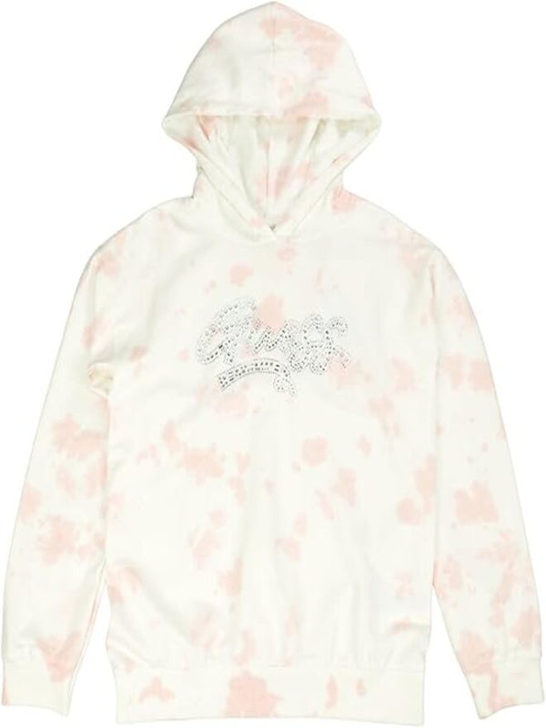Guess Kids Sweat à Capuche Blanc Rose Filles