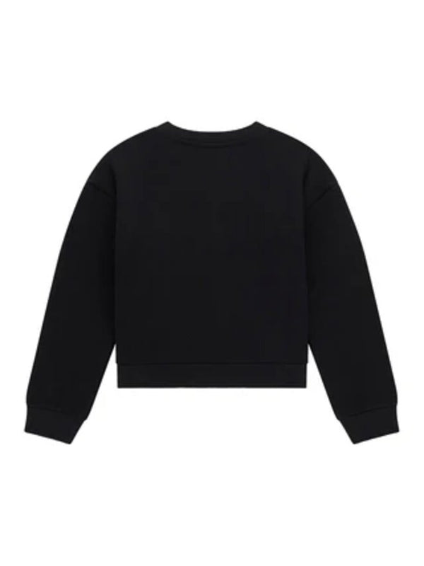 Guess Kids Sweat-shirt Col Rond Noir Doré Enfants Filles