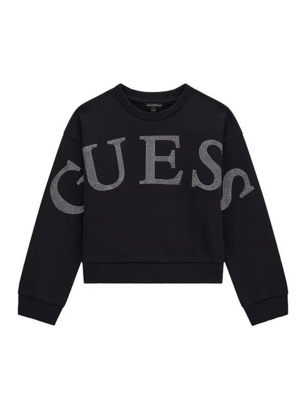Guess Kids Sweat-shirt Col Rond Noir Argent Filles