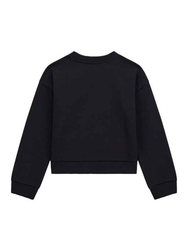 Guess Kids Sweat-shirt Col Rond Noir Argent Filles