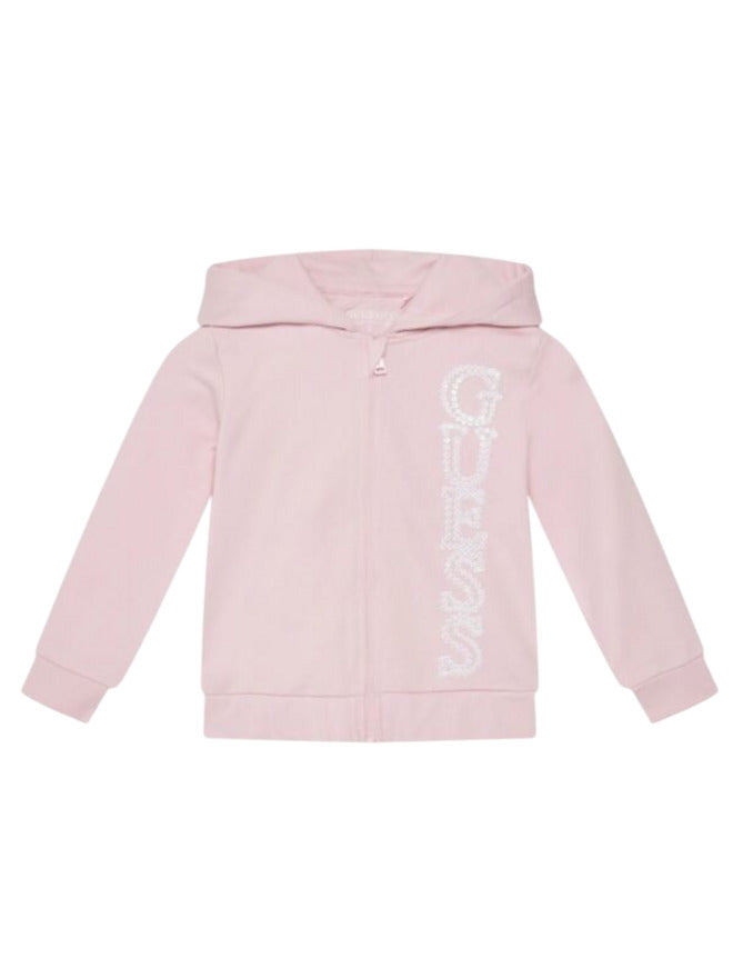 Guess Kids Sweat à capuche à paillettes rose pour fille