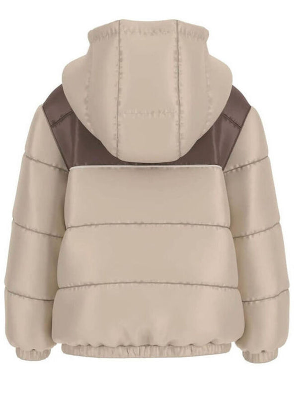 Guess Kids Blouson matelassé à capuche beige marron enfants garçons