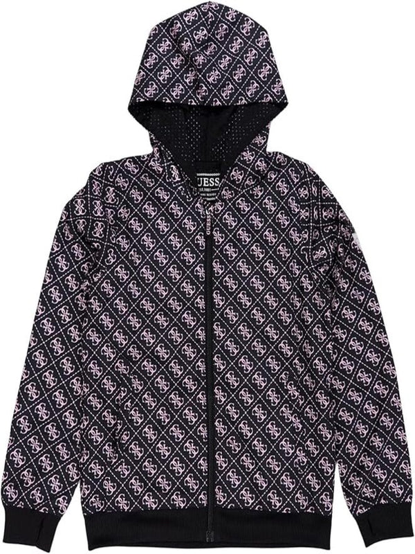Guess Kids Blouson avec capuche noir rose pour enfant