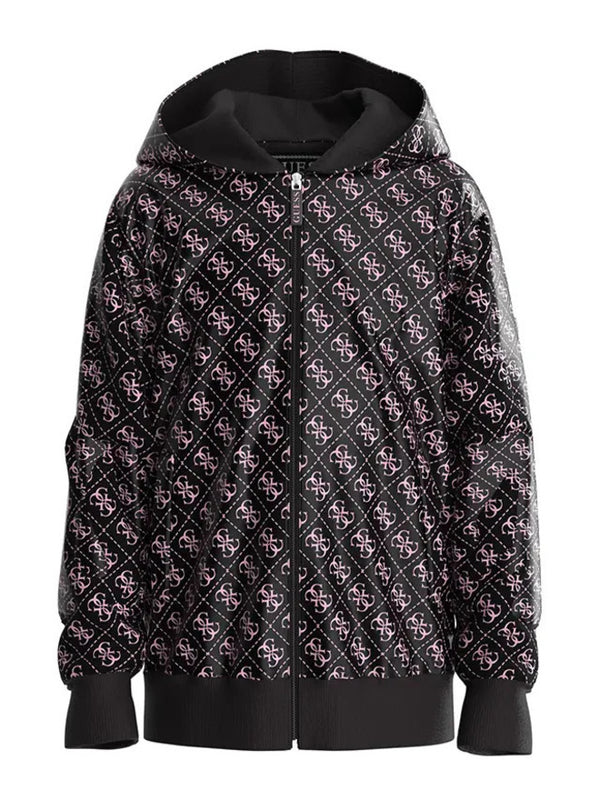 Guess Kids Blouson avec capuche noir rose pour enfant