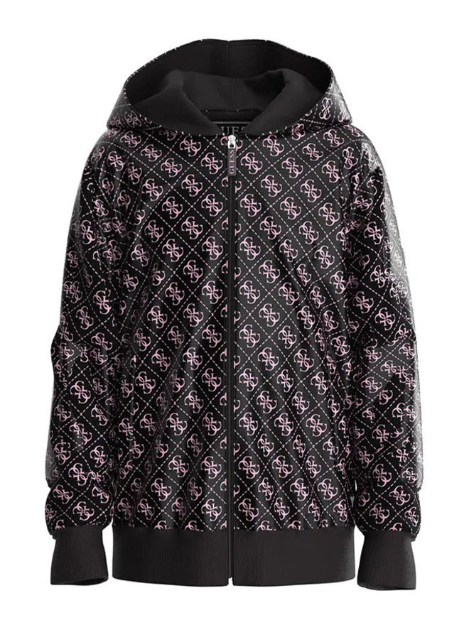 Guess Kids Blouson avec capuche noir rose pour enfant
