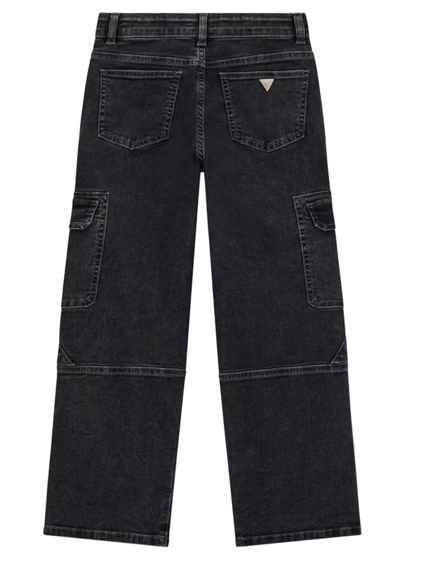 Guess Oversize Cargo Jeans Black Denim bambino