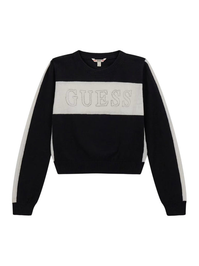 Guess Pull col rond Noir Blanc Filles