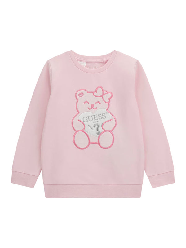 Guess Kids Sweat-shirt Col Rond Rose Enfant